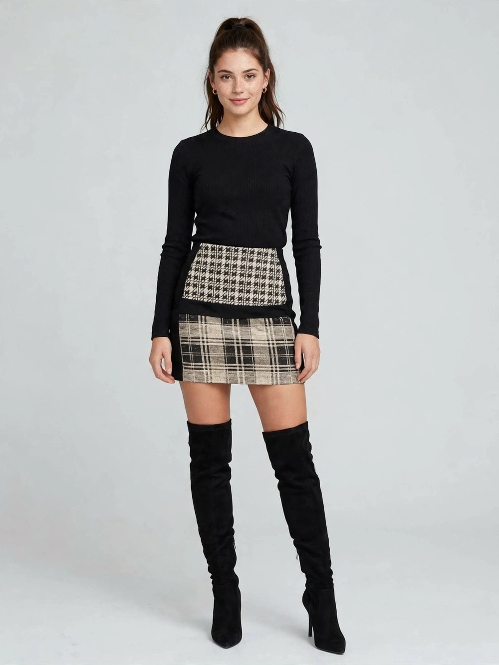 Desigual Mixed-Pattern Skirt